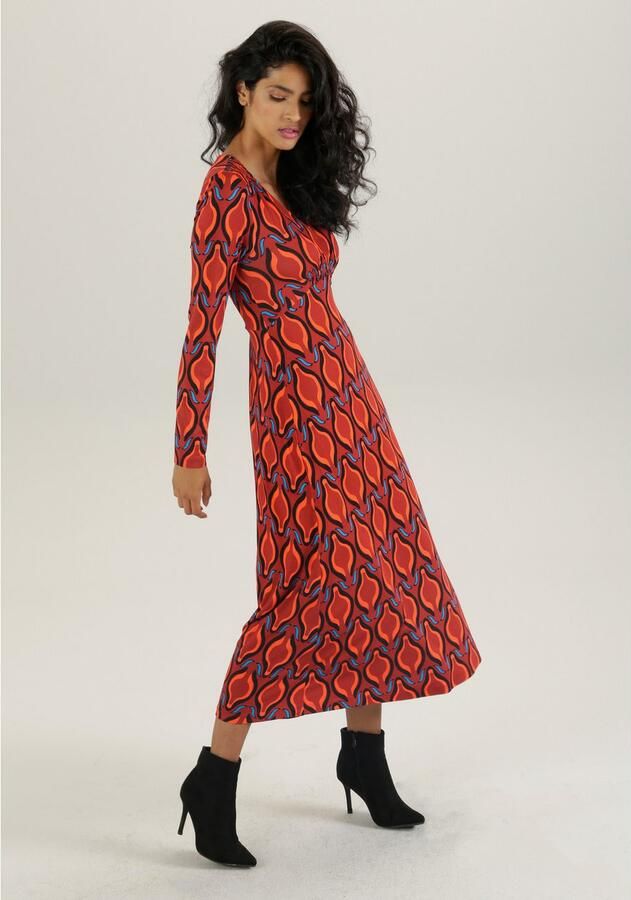 Aniston SELECTED Midi-jurk met smok-inzetten en retro-print - Foto 4