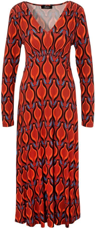 Aniston SELECTED Midi-jurk met smok-inzetten en retro-print - Foto 6