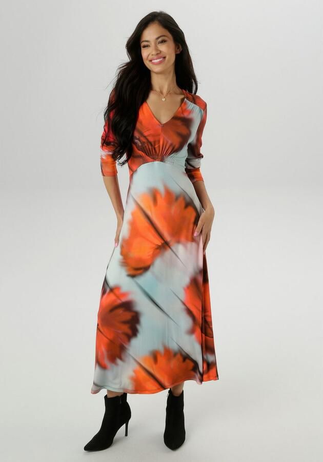 Aniston SELECTED Midi-jurk met smokwerkdetails nieuwe collectie - Foto 3