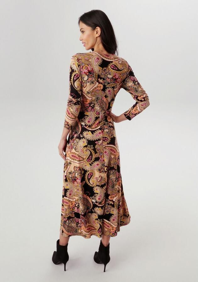 Aniston SELECTED Midi-jurk met v-hals en wikkel-look nieuwe collectie - Foto 3