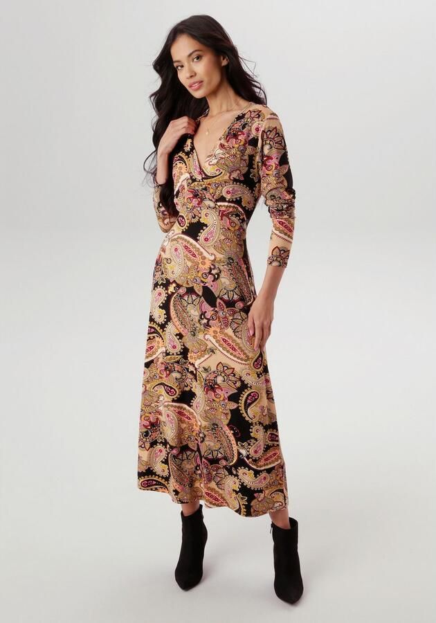 Aniston SELECTED Midi-jurk met v-hals en wikkel-look nieuwe collectie - Foto 5