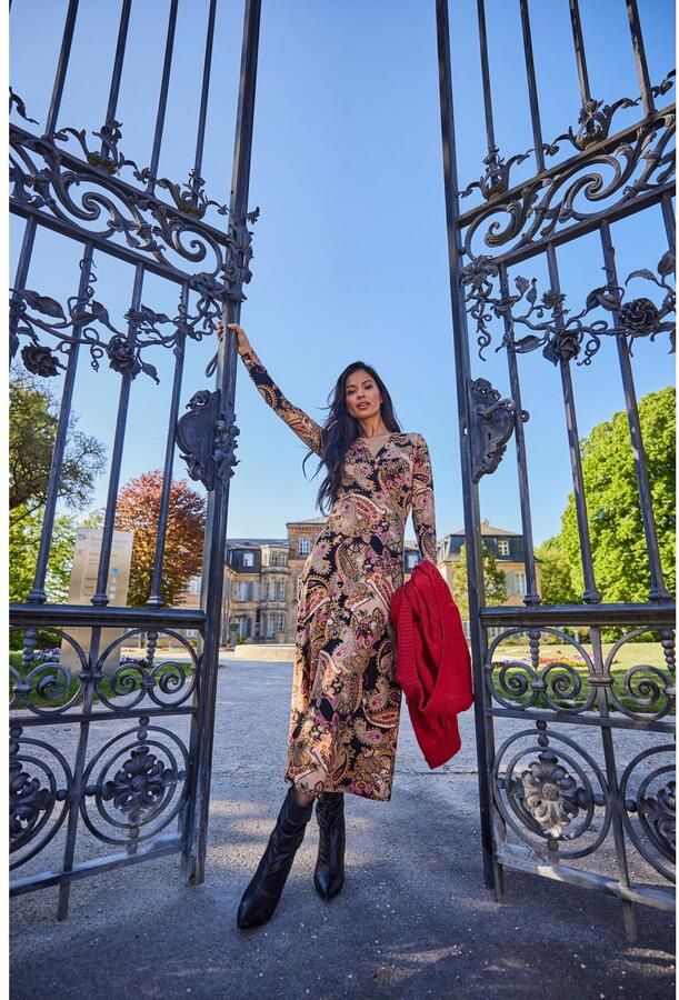 Aniston SELECTED Jerseyjurk met v-hals in wikkel-look nieuwe collectie - Foto 5