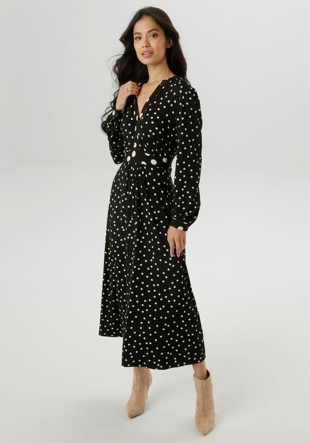 Aniston SELECTED Midi-jurk met verfijnde stippenprint nieuwe collectie - Foto 2