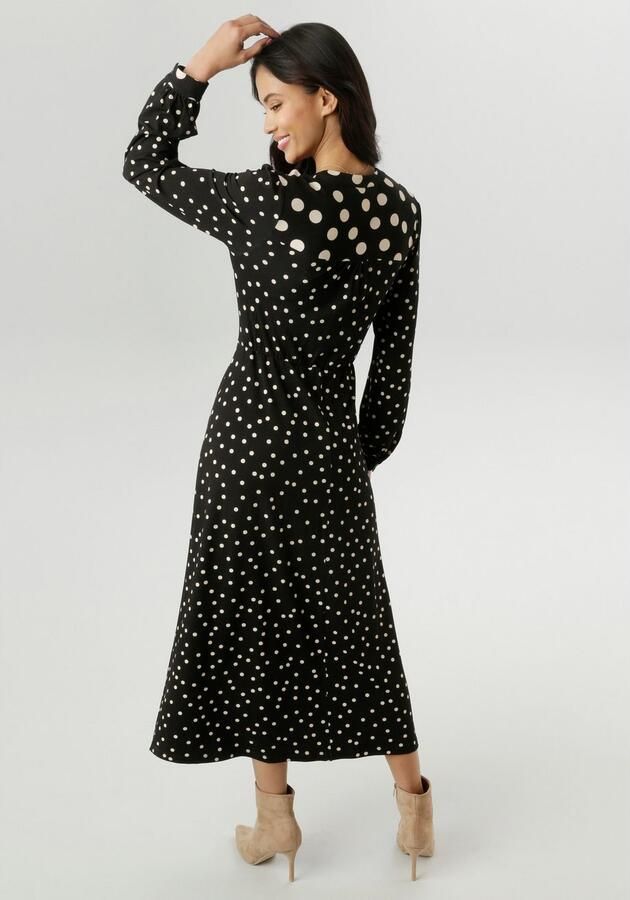 Aniston SELECTED Midi-jurk met verfijnde stippenprint nieuwe collectie - Foto 3