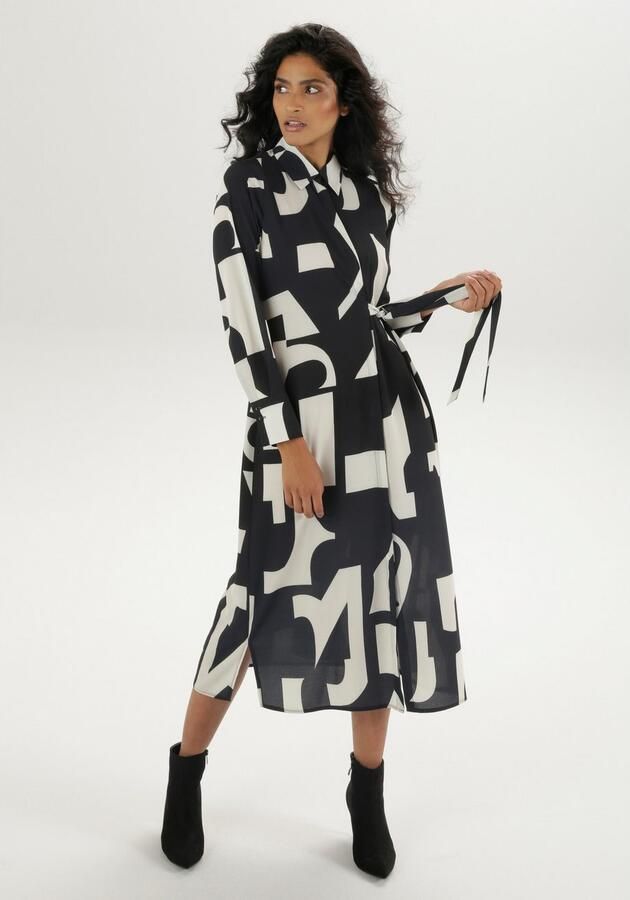 Aniston SELECTED Midi-jurk overhemdjurk met zijbinddetail - Foto 5