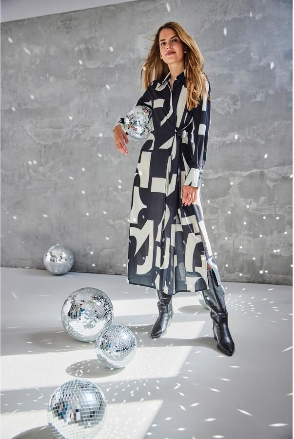 Aniston SELECTED Midi-jurk overhemdjurk met zijbinddetail - Foto 8