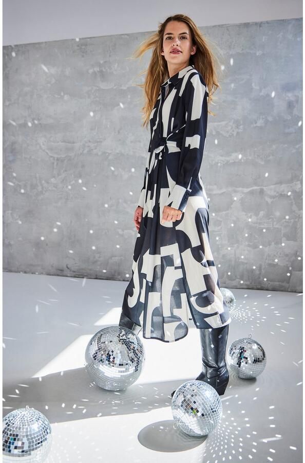 Aniston SELECTED Midi-jurk overhemdjurk met zijbinddetail - Foto 9