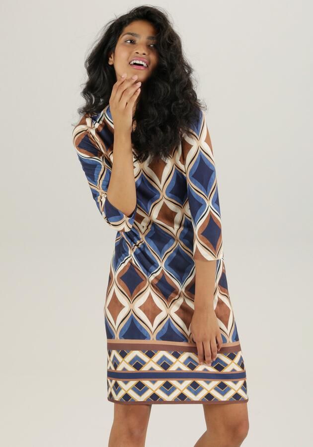 Aniston SELECTED Mini-jurk met lichte taillering en elegante print - Foto 7