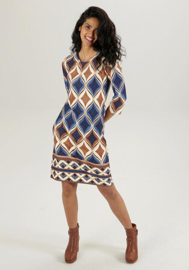 Aniston SELECTED Mini-jurk met lichte taillering en elegante print - Foto 5