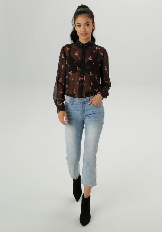 Aniston SELECTED Overhemdblouse bedrukt met trendy martiniglazen nieuwe collectie - Foto 5