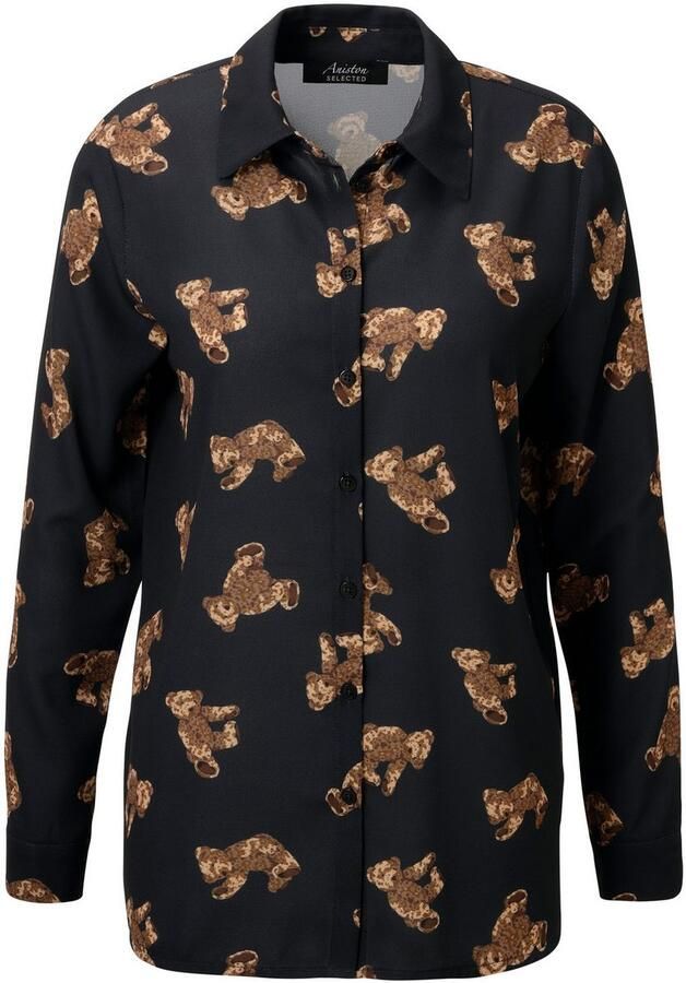 Aniston SELECTED Overhemdblouse bedrukt met trendy teddyberen nieuwe collectie - Foto 6