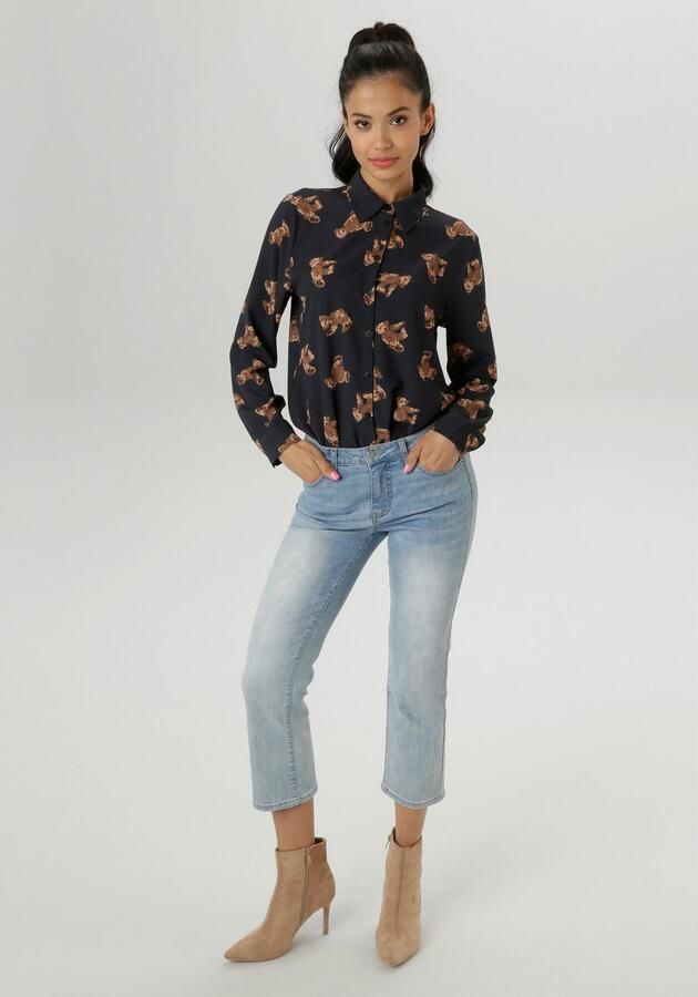 Aniston SELECTED Overhemdblouse bedrukt met trendy teddyberen nieuwe collectie - Foto 5
