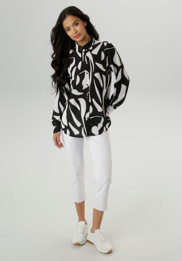 Aniston SELECTED Overhemdblouse in elastische crêpe-kwaliteit nieuwe collectie - Foto 6