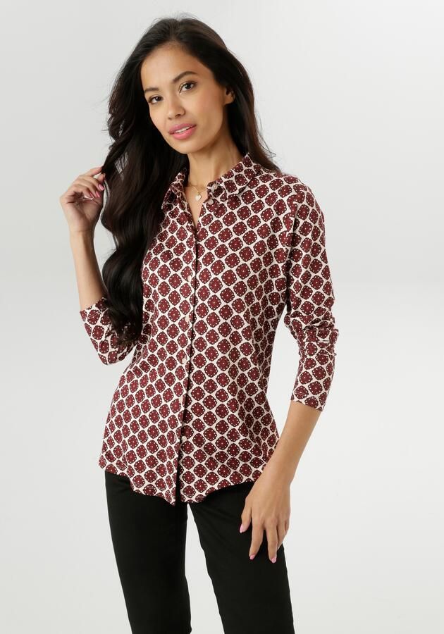 Aniston SELECTED Overhemdblouse met extravagant kleurrijk retro-patroon nieuwe collectie - Foto 7