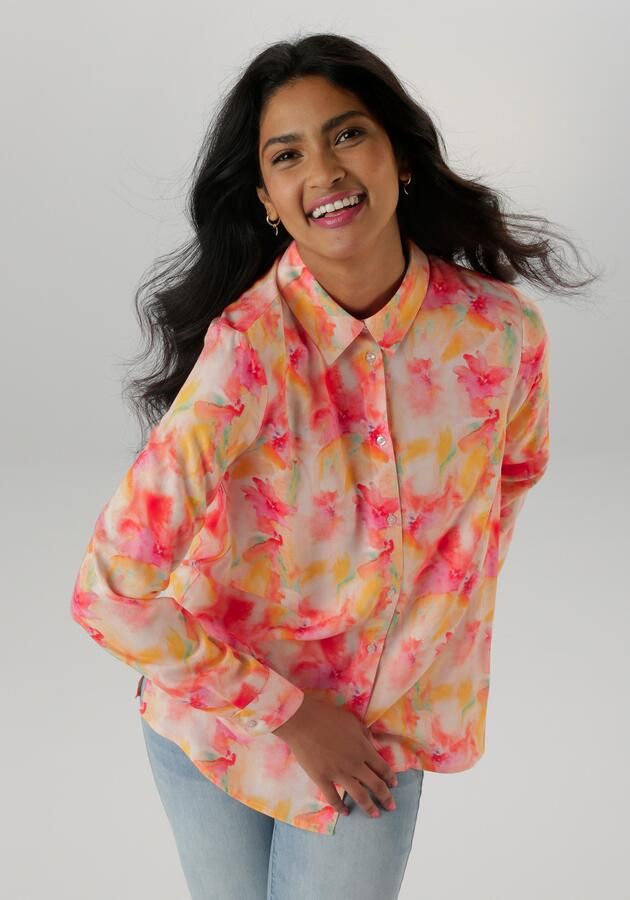 Aniston SELECTED Overhemdblouse met frisse en kleurrijke batikdruk - Foto 7