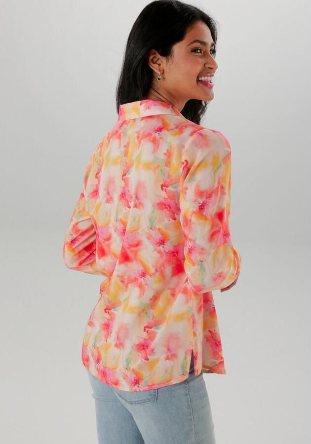 Aniston SELECTED Overhemdblouse met frisse en kleurrijke batikdruk - Foto 3