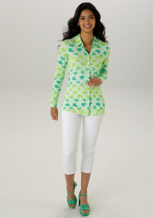 Aniston SELECTED Overhemdblouse met hartenprint allover - Foto 5