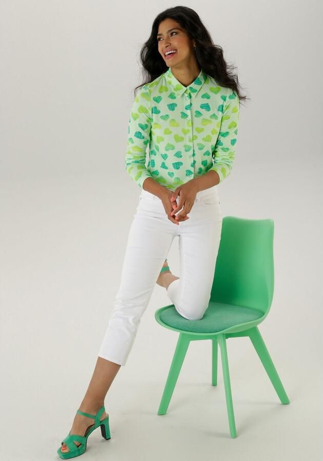 Aniston SELECTED Overhemdblouse met hartenprint allover - Foto 6