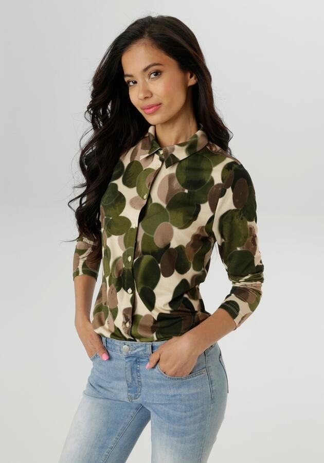 Aniston SELECTED Overhemdblouse met in elkaar overgaande cirkels allover nieuwe collectie - Foto 7