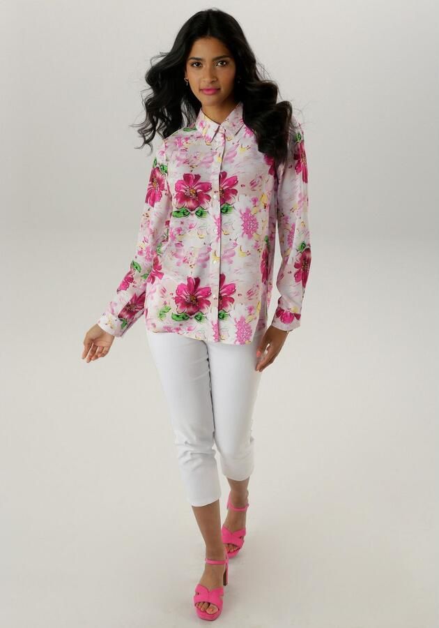 Aniston SELECTED Overhemdblouse met kleurharmonieuze bloemenprint - Foto 5