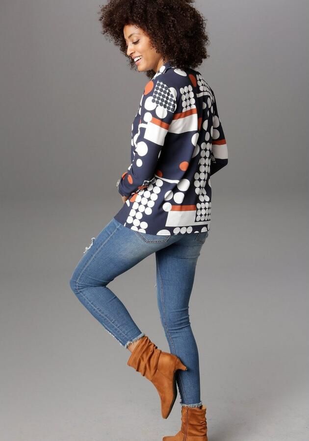 Aniston SELECTED Overhemdblouse met moderne stippeltjesprint - Foto 5