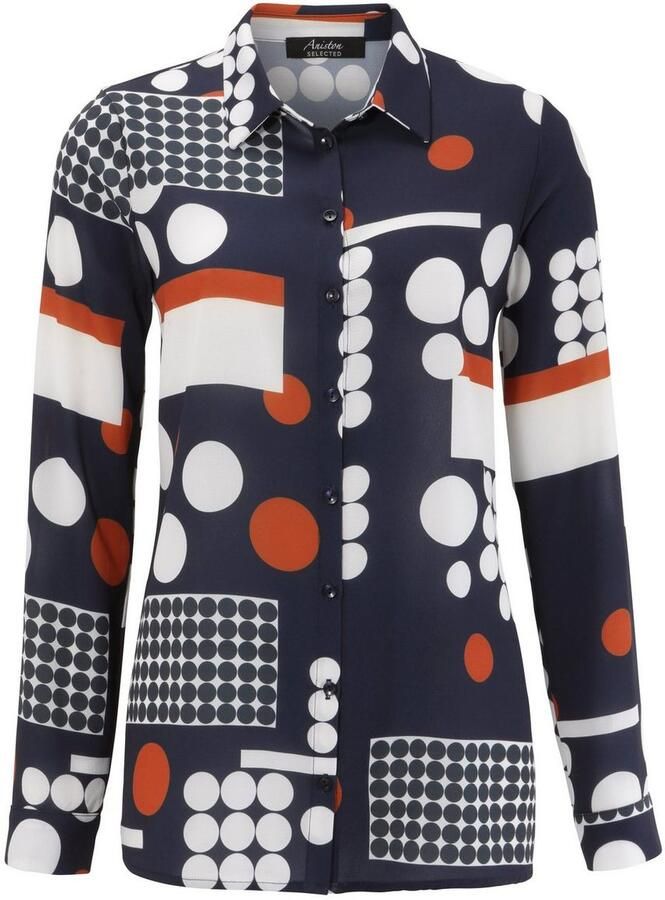 Aniston SELECTED Overhemdblouse met moderne stippeltjesprint