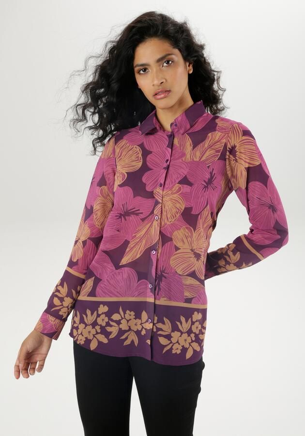 Aniston SELECTED Overhemdblouse met opgedrukte randen transparant - Foto 7