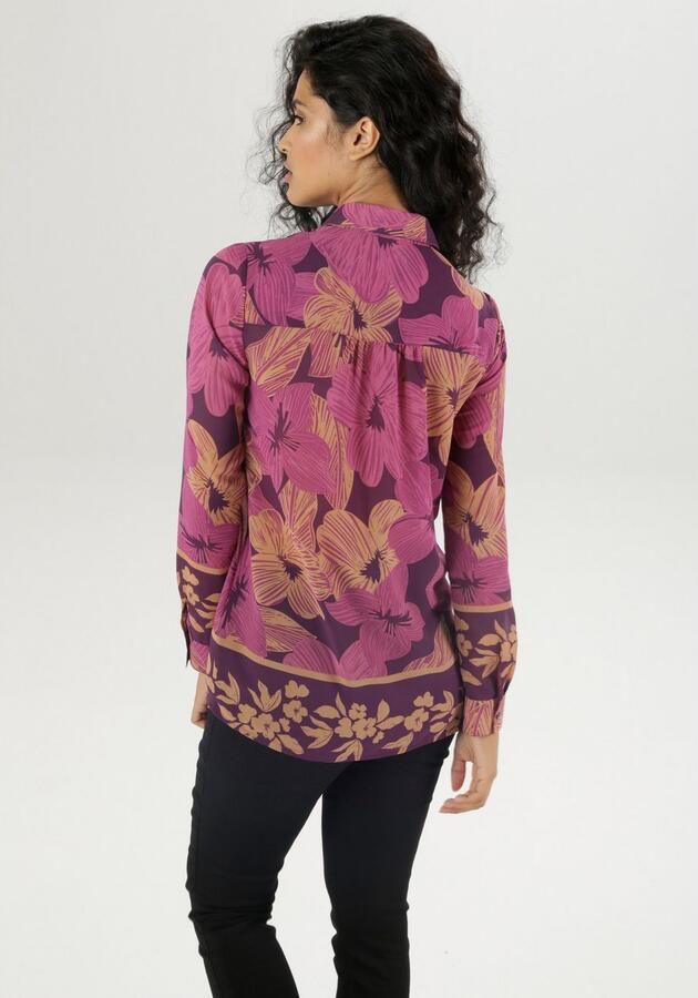 Aniston SELECTED Overhemdblouse met opgedrukte randen transparant - Foto 3