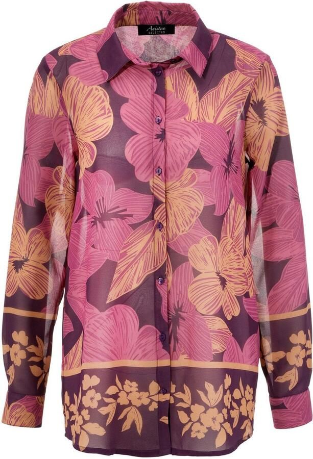 Aniston SELECTED Overhemdblouse met opgedrukte randen transparant - Foto 6