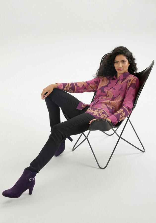 Aniston SELECTED Overhemdblouse met opgedrukte randen transparant - Foto 5