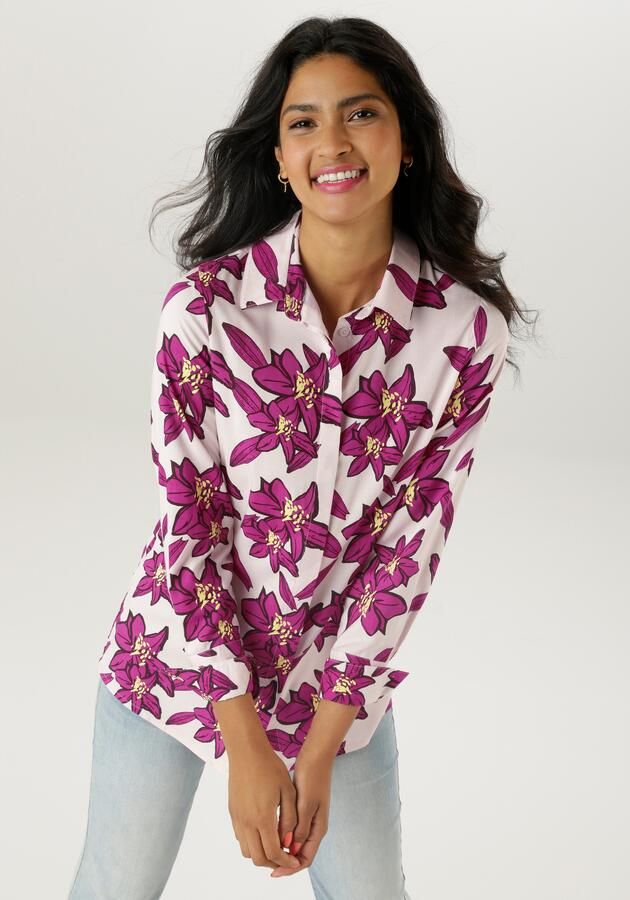 Aniston SELECTED Overhemdblouse met schilderachtige grote bloemenprint - Foto 7