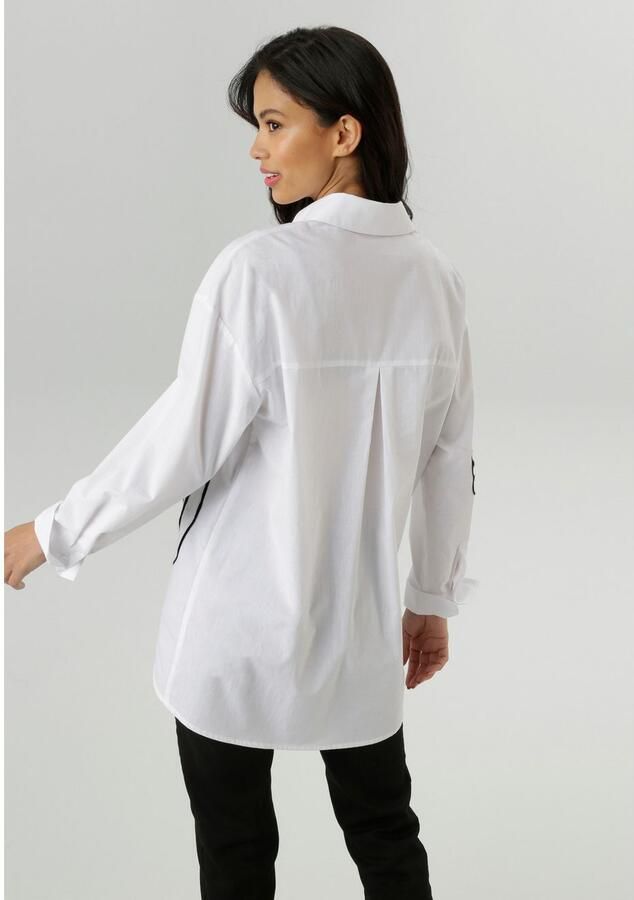 Aniston SELECTED Overhemdblouse met sierbanden met randen opgestikte bloe nieuwe collectie - Foto 3