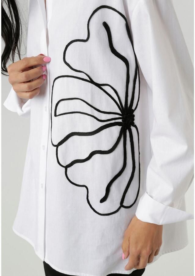 Aniston SELECTED Overhemdblouse met sierbanden met randen opgestikte bloe nieuwe collectie - Foto 2