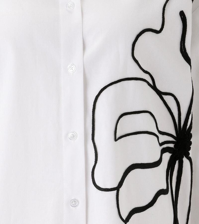 Aniston SELECTED Overhemdblouse met sierbanden met randen opgestikte bloe nieuwe collectie