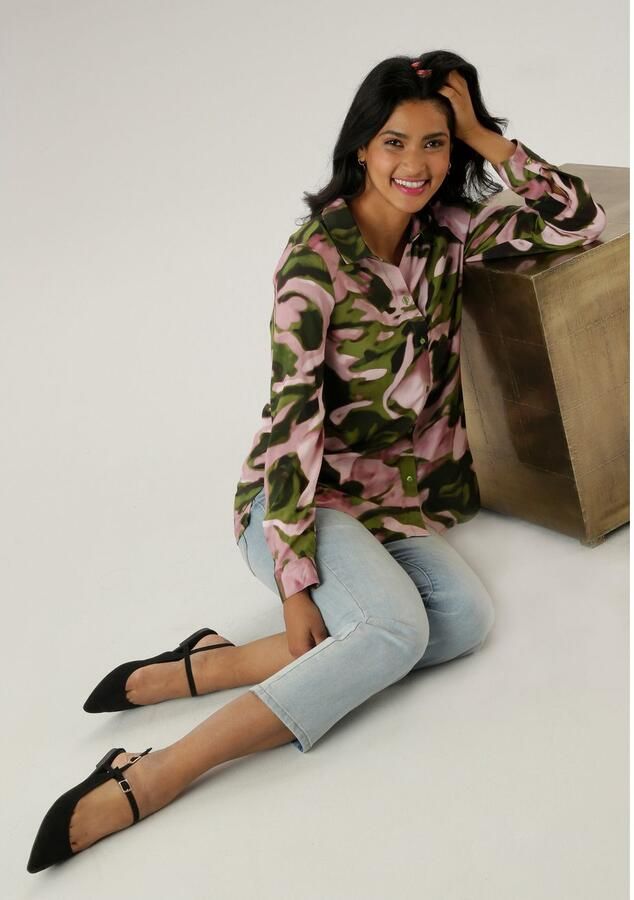 Aniston SELECTED Overhemdblouse met trendy en extravagante kleurverloop - Foto 3