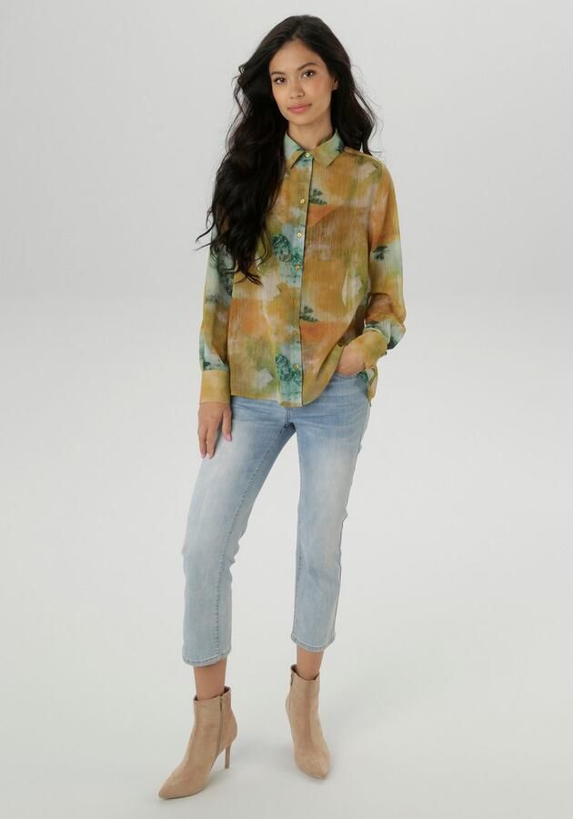 Aniston SELECTED Overhemdblouse van licht transparante chiffon nieuwe collectie - Foto 6