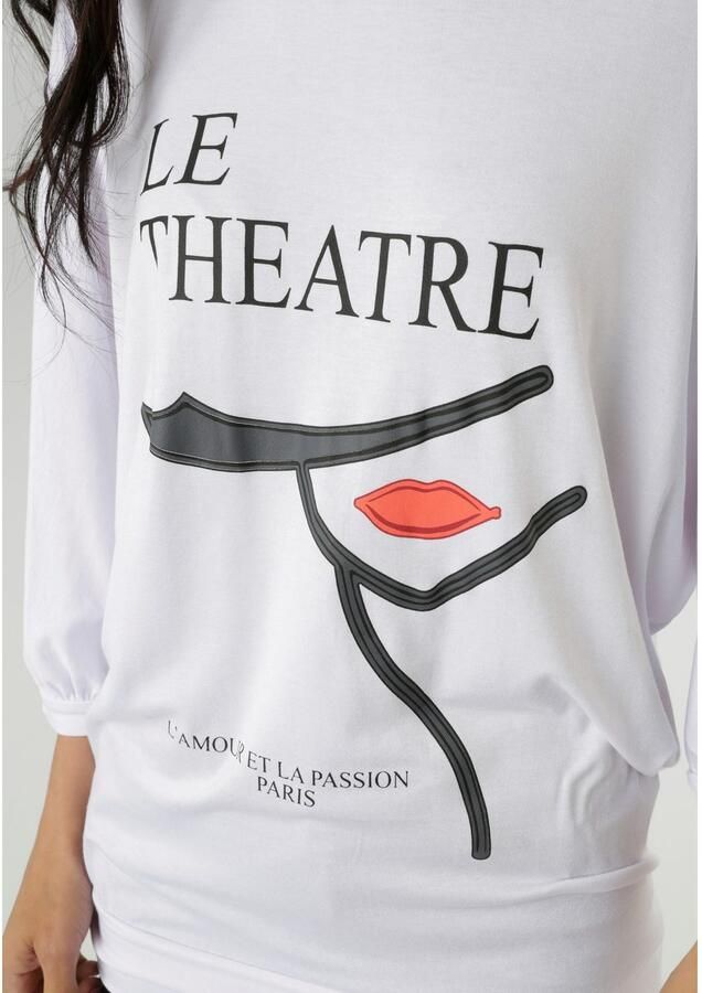 Aniston SELECTED Shirt met 3 4 mouwen met vrouwelijke print en statement-opschrift nieuwe collectie - Foto 2