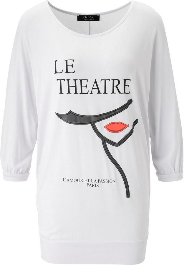 Aniston SELECTED Shirt met 3 4 mouwen met vrouwelijke print en statement-opschrift nieuwe collectie - Foto 5