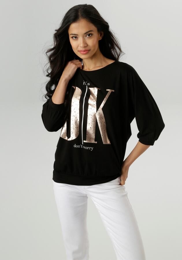 Aniston SELECTED Shirt met 3 4 mouwen met witte en goudkleurige state ts nieuwe collectie - Foto 10