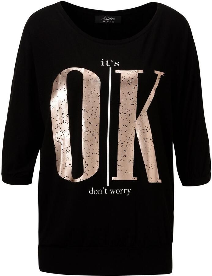 Aniston SELECTED Shirt met 3 4 mouwen met witte en goudkleurige state ts nieuwe collectie - Foto 2