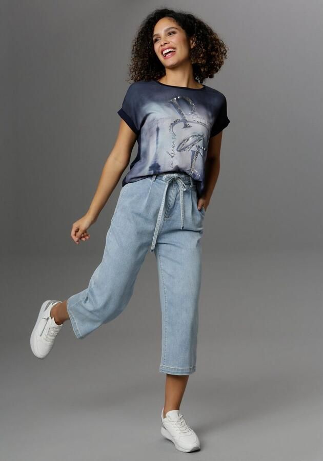 Aniston SELECTED Shirt met glanzende folieprint - Foto 4