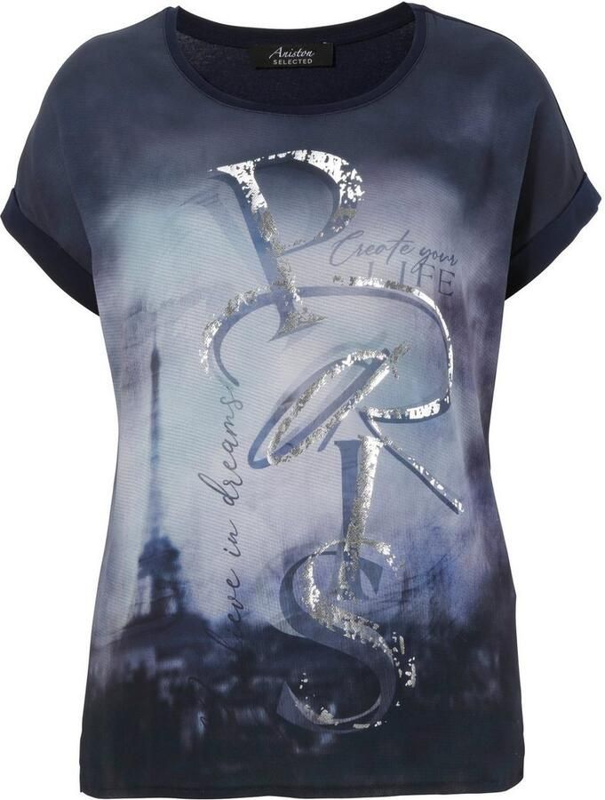 Aniston SELECTED Shirt met glanzende folieprint