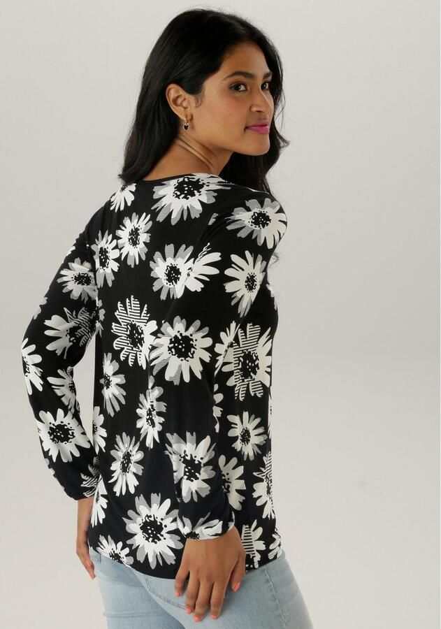 Aniston SELECTED Shirt met lange mouwen met cut-out en fantasierijk bloemenpatroon - Foto 4