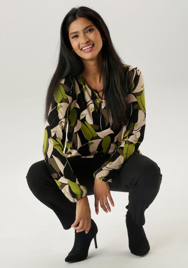 Aniston SELECTED Shirt met lange mouwen met cut-out en fantasierijke print - Foto 6