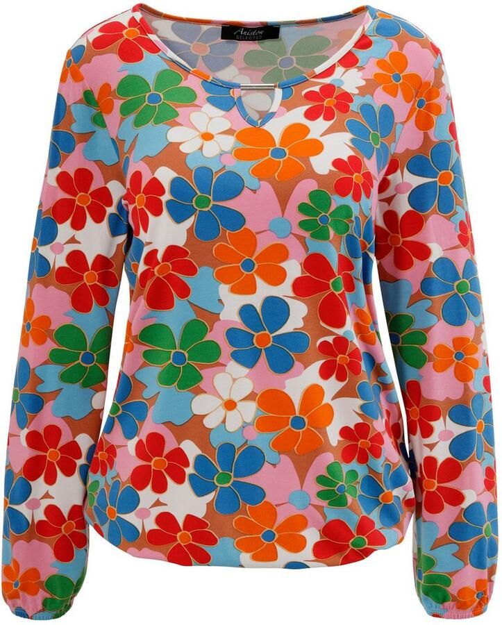 Aniston SELECTED Shirt met lange mouwen met cut-out en kleurrijke bloemenprint - Foto 2