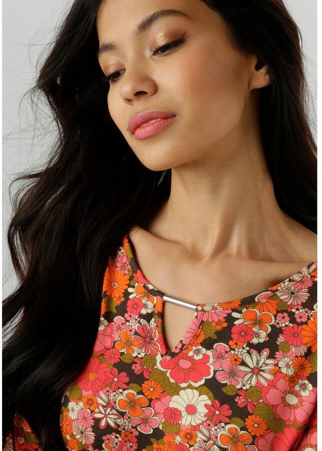 Aniston SELECTED Shirt met lange mouwen met cut-out en kleurrijke bloe print nieuwe collectie - Foto 3