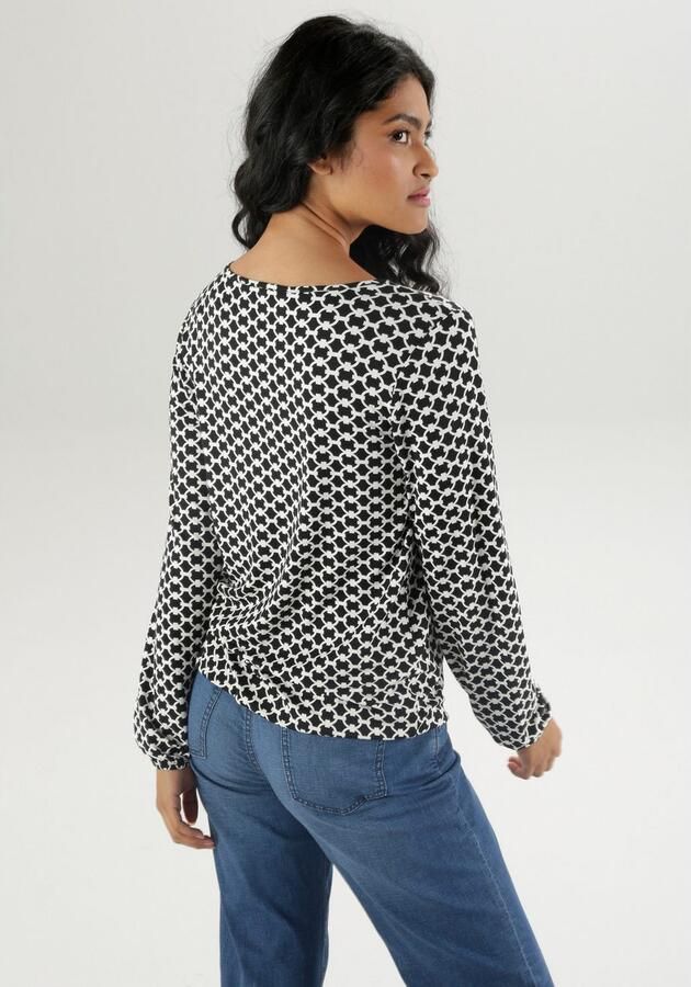 Aniston SELECTED Shirt met lange mouwen met sieraandeel en cut-out aan de halslijn - Foto 4