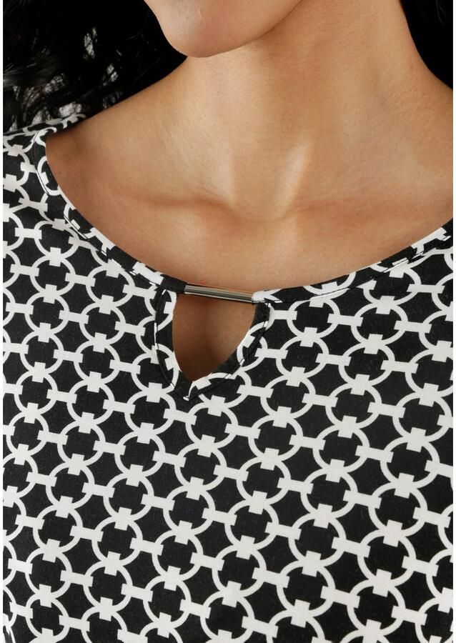 Aniston SELECTED Shirt met lange mouwen met sieraandeel en cut-out aan de halslijn - Foto 3