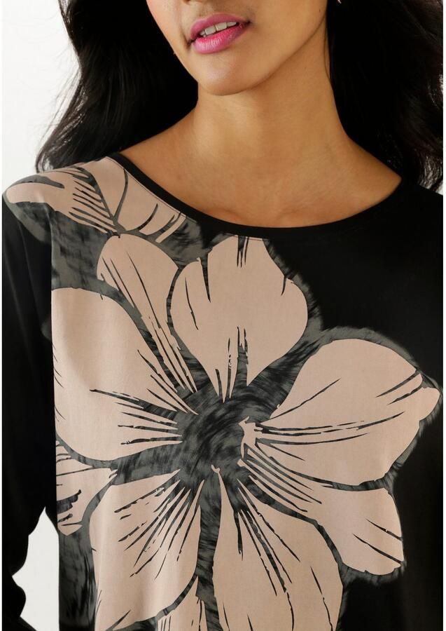 Aniston SELECTED Shirt met vleermuismouwen met grote bloemenprint aan de voorkant - Foto 2