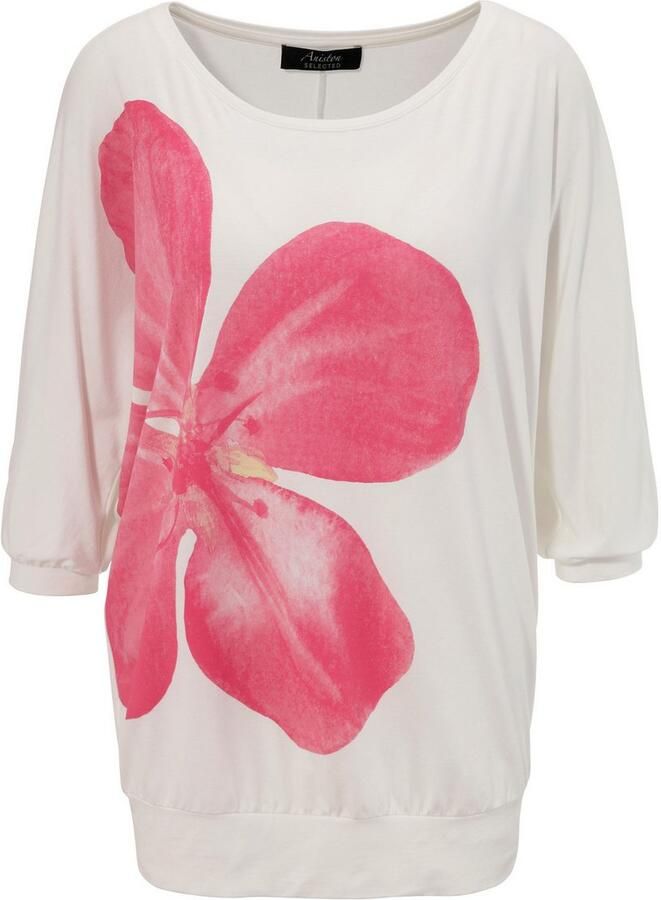 Aniston SELECTED Shirt met vleermuismouwen met grote bloemenprint aan de voorkant - Foto 2